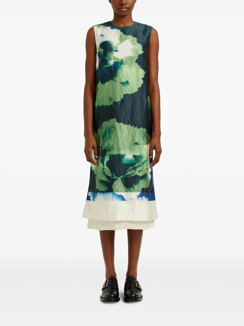 ERDEM Midi-jurk met bloemenprint Groen