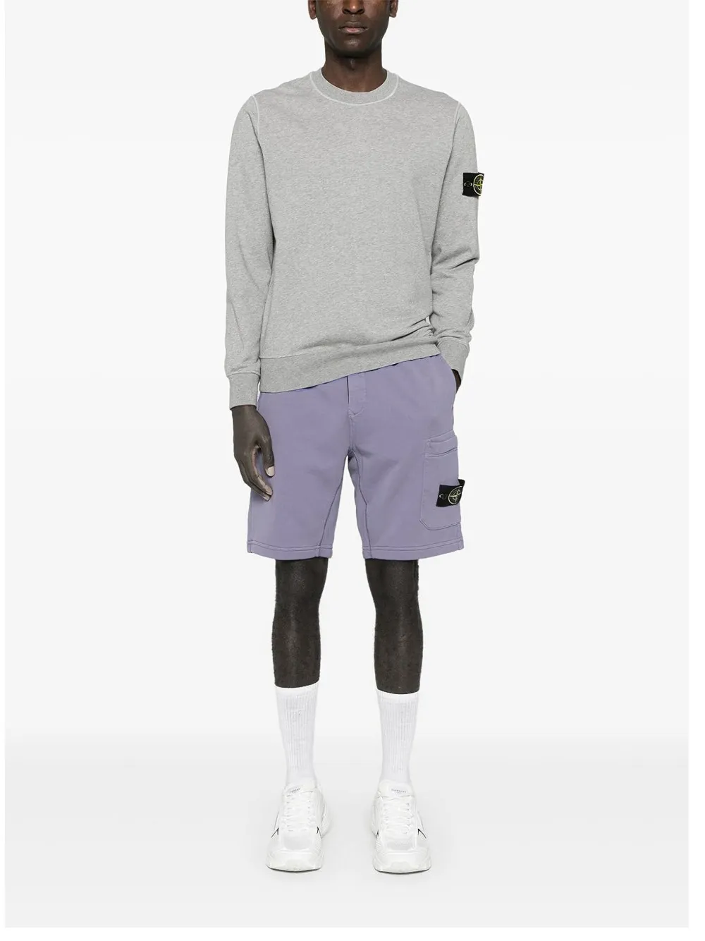 Stone Island Trainingsshorts met Compass-logopatch Paars
