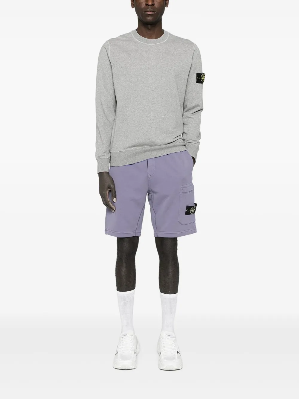 Stone Island Trainingsshorts met Compass-logopatch - Paars