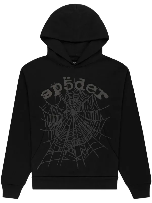 Sp5der OG Rhinestone Logo Hoodie Black Men's - SS22 - US