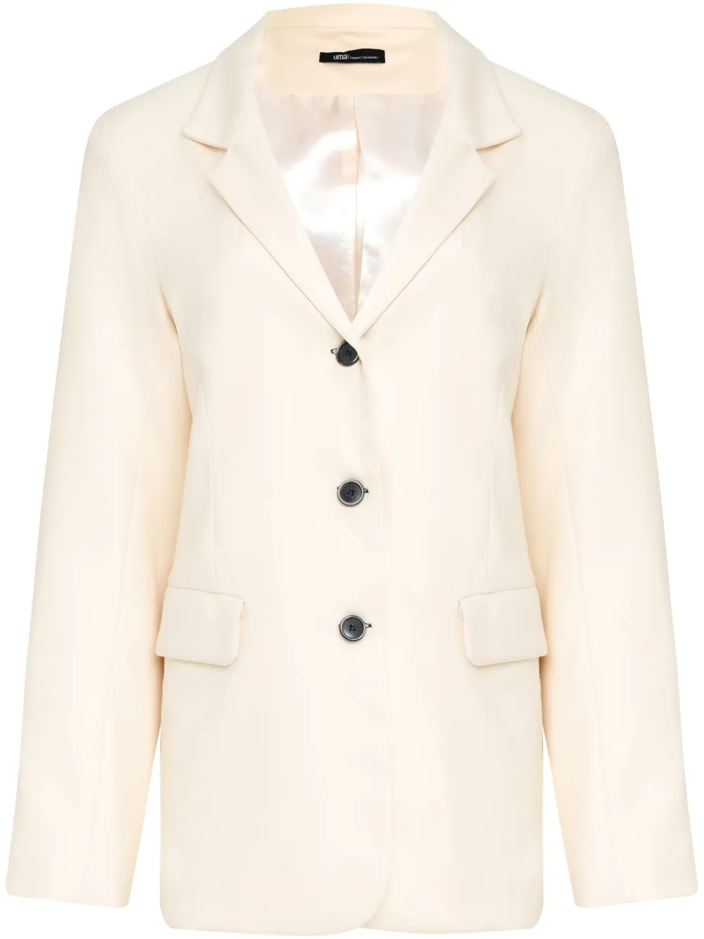 Uma | Raquel Blay distressed-sleeve single-breasted blazer | Neutrals | Image 1
