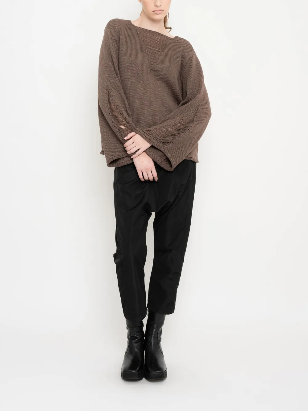 Uma | Raquel Davidowicz Trui met boothals Beige
