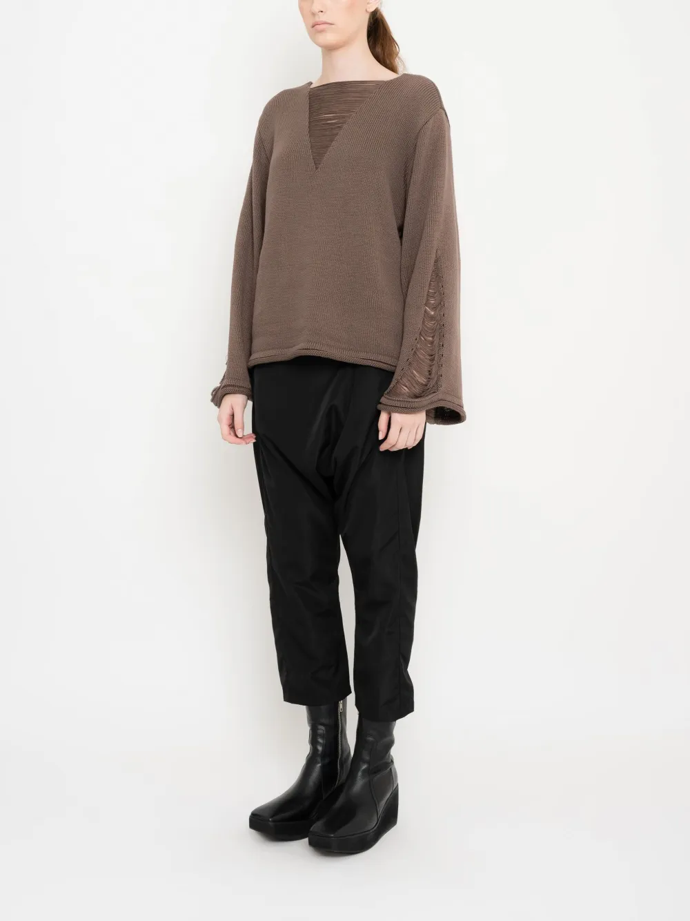 Uma | Raquel Davidowicz Trui met boothals Beige