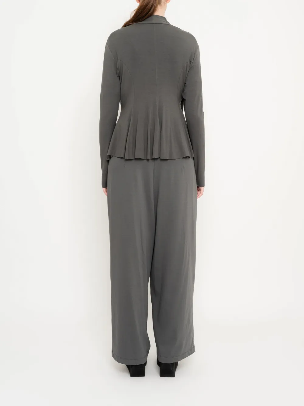 Uma | Raquel Davidowicz Vest met gestrikte taille en gewelfde afwerking Grijs
