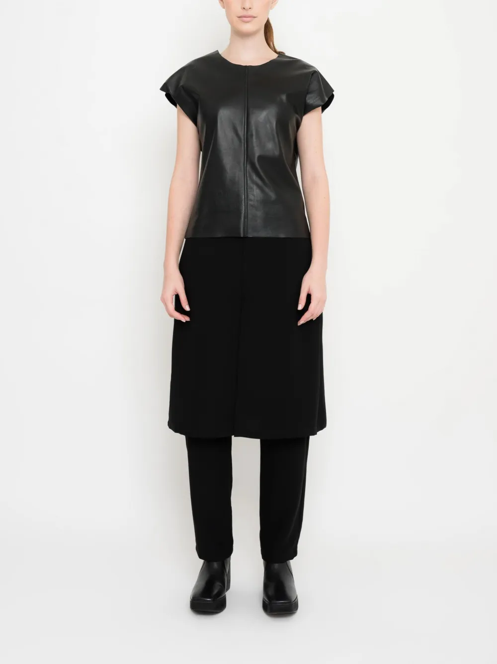 Uma | Raquel Davidowicz front-slit trouser-skirt - Zwart