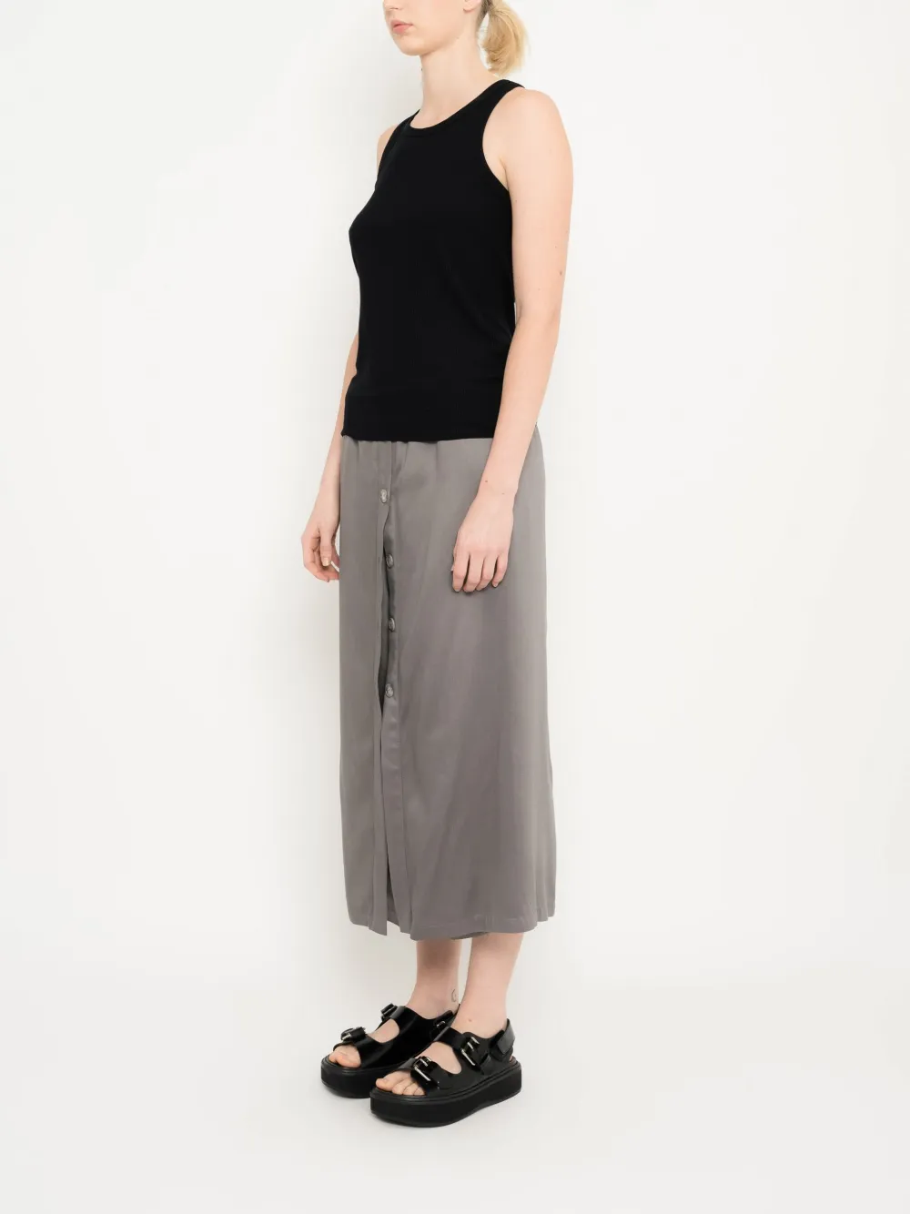 Uma | Raquel Davidowicz Geribbelde tanktop Zwart