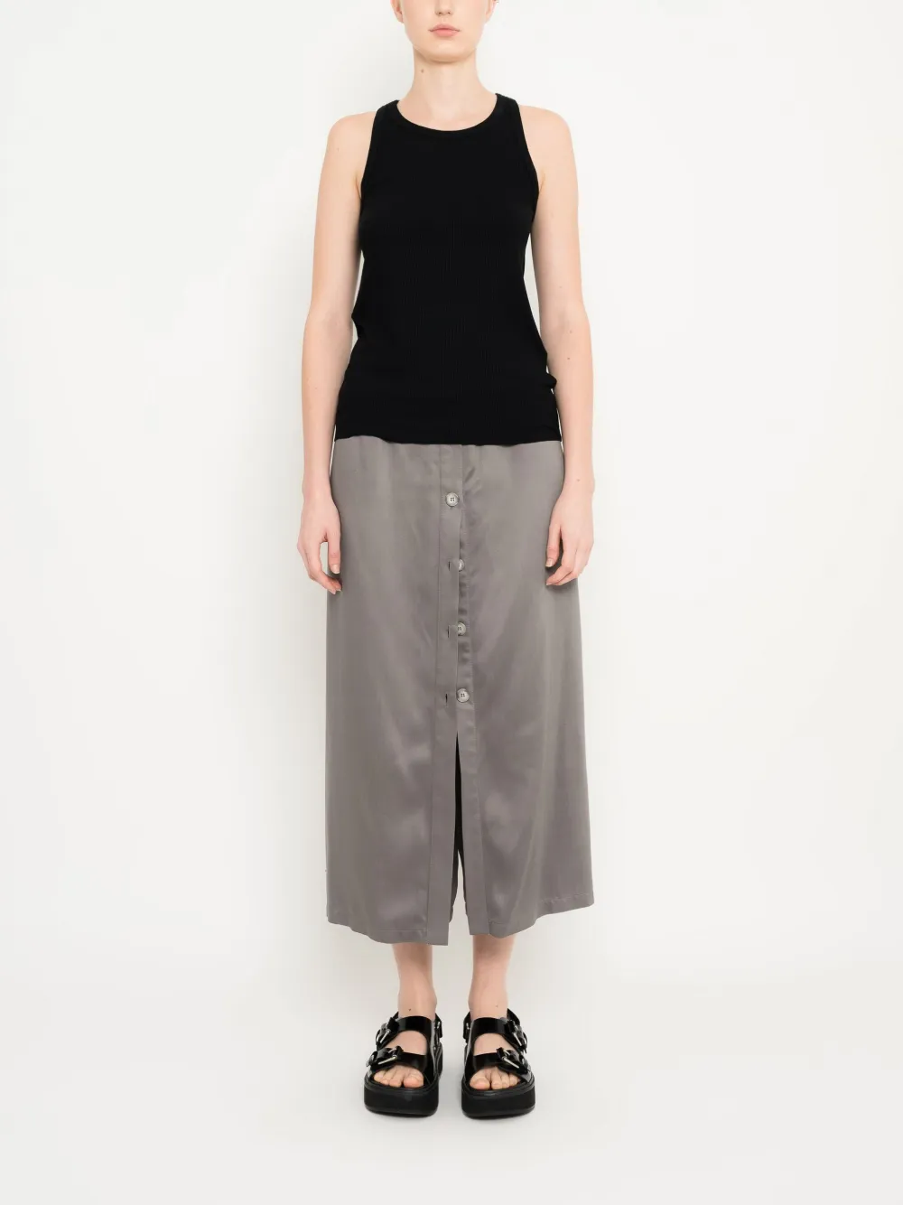 Uma | Raquel Davidowicz Geribbelde tanktop Zwart