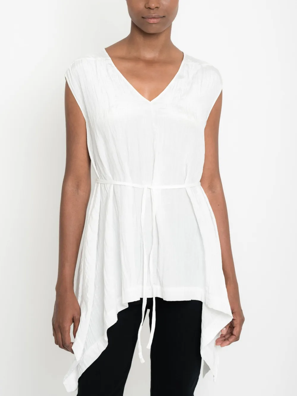 Uma | Raquel Davidowicz Asymmetrische top met gestrikte taille Wit