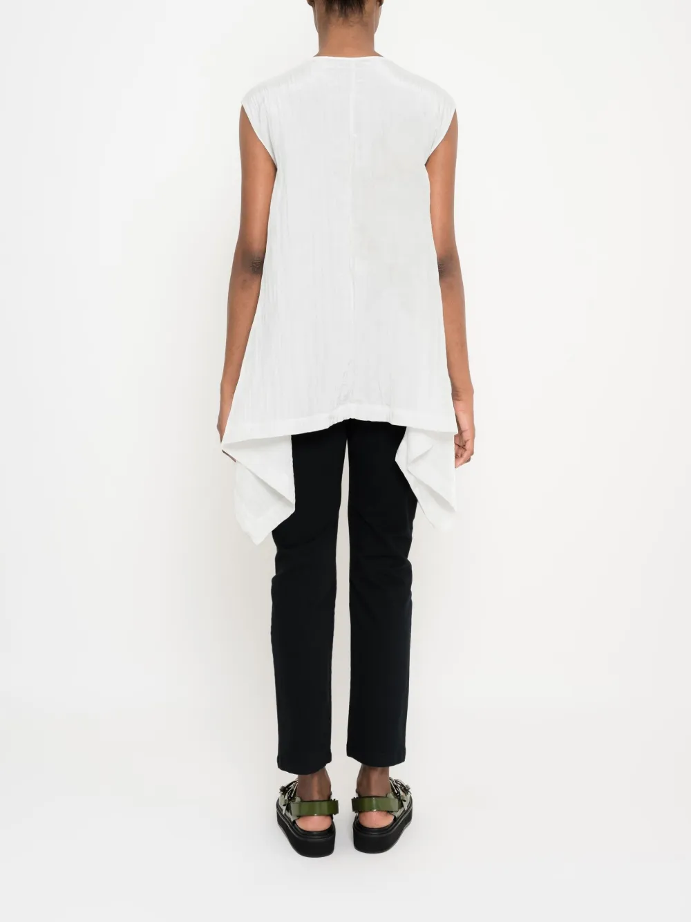 Uma | Raquel Davidowicz Asymmetrische top met gestrikte taille Wit