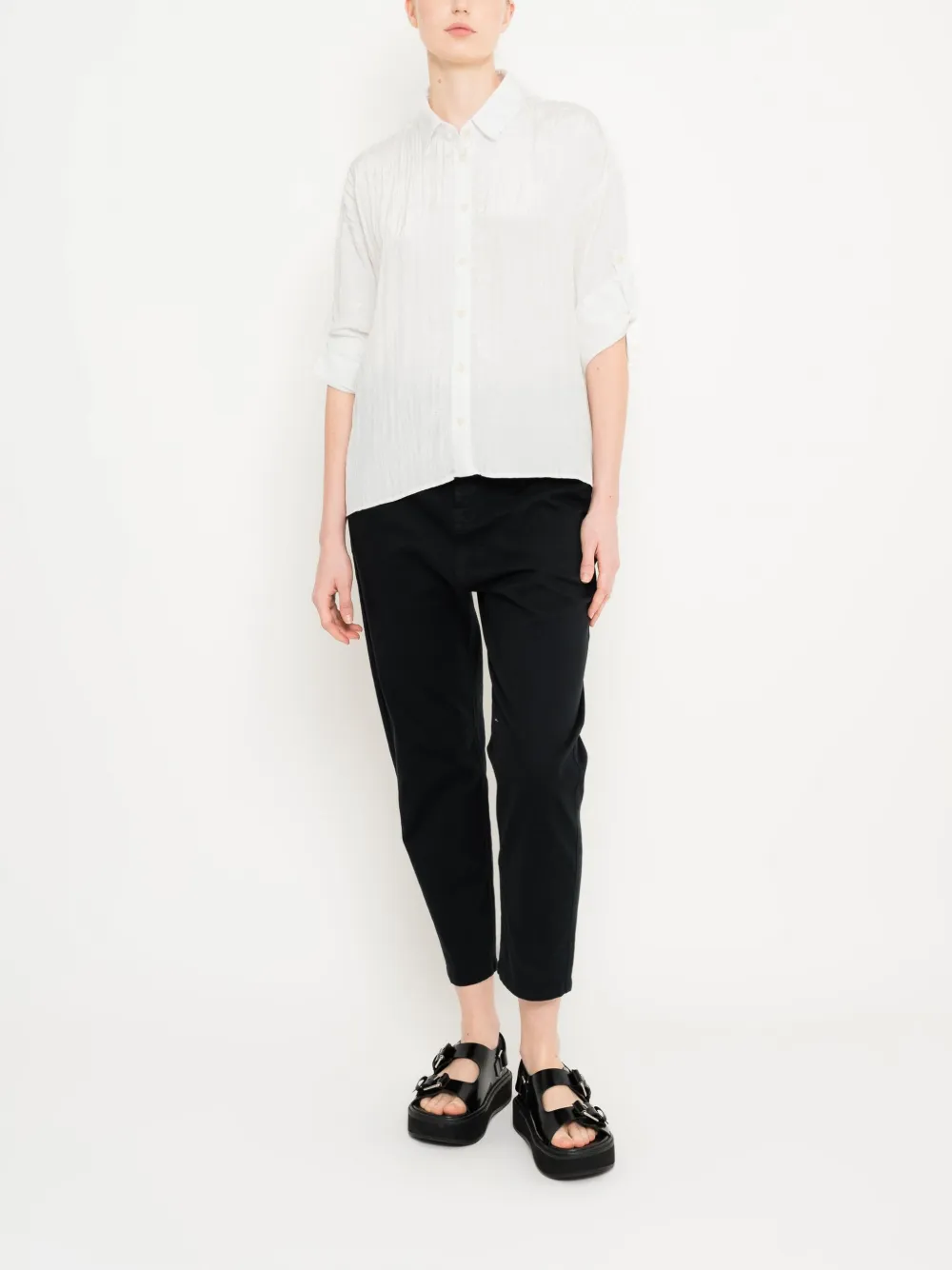 Uma | Raquel Davidowicz Geplooid button-up blouse Wit