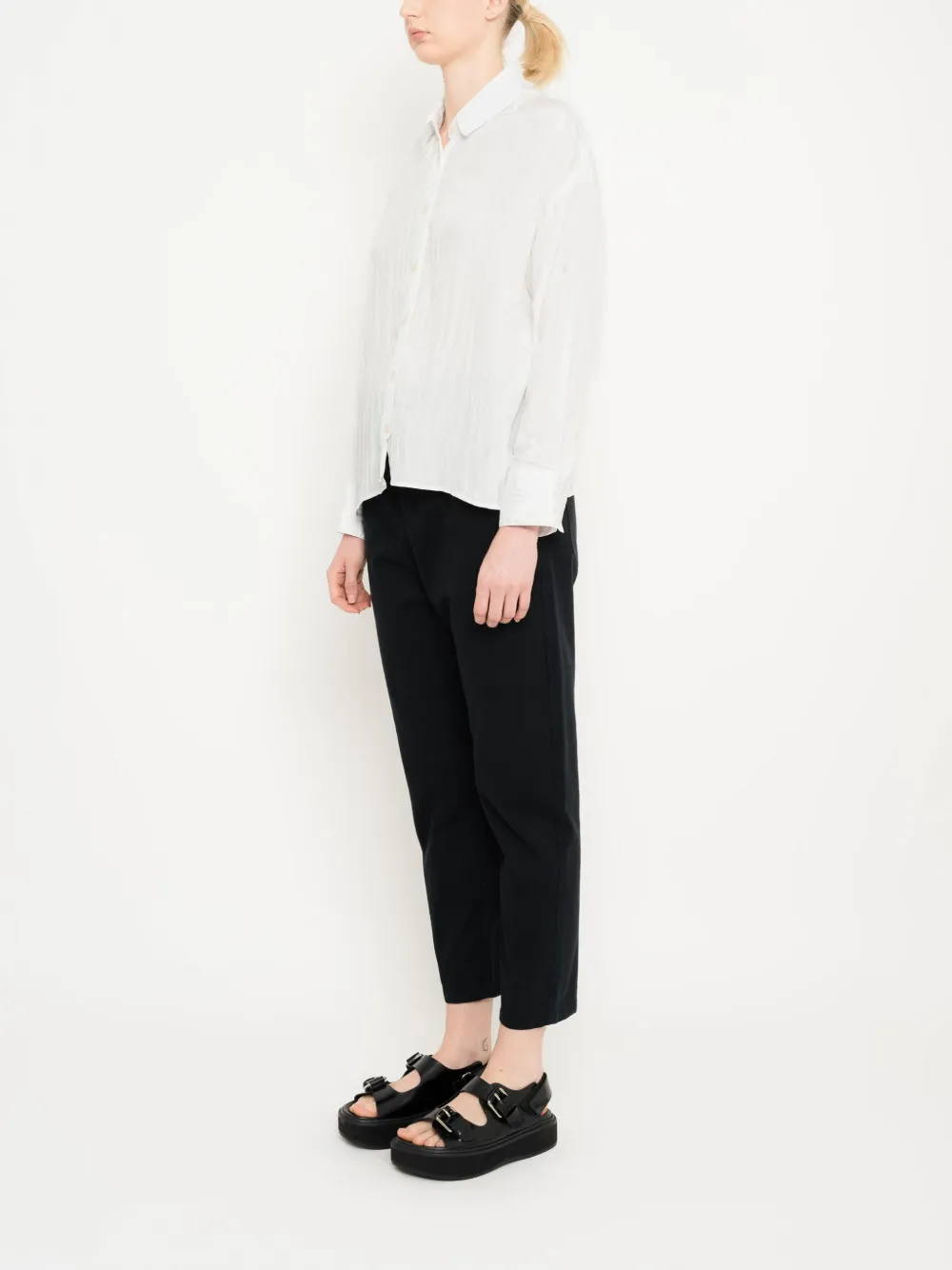 Uma | Raquel Davidowicz Geplooid button-up blouse Wit