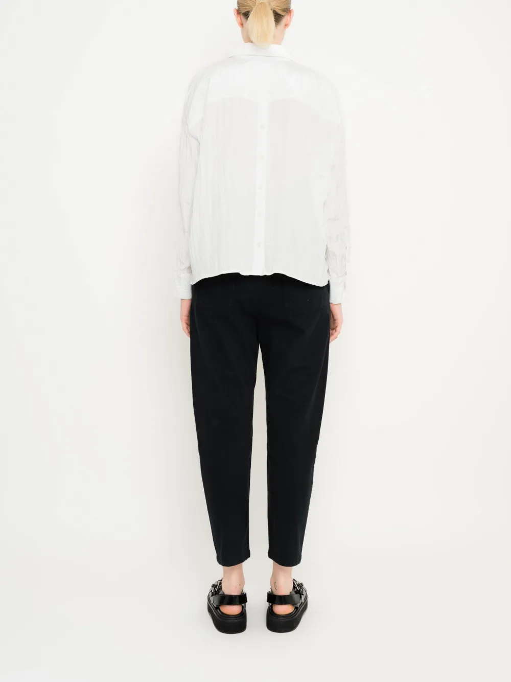 Uma | Raquel Davidowicz Geplooid button-up blouse Wit