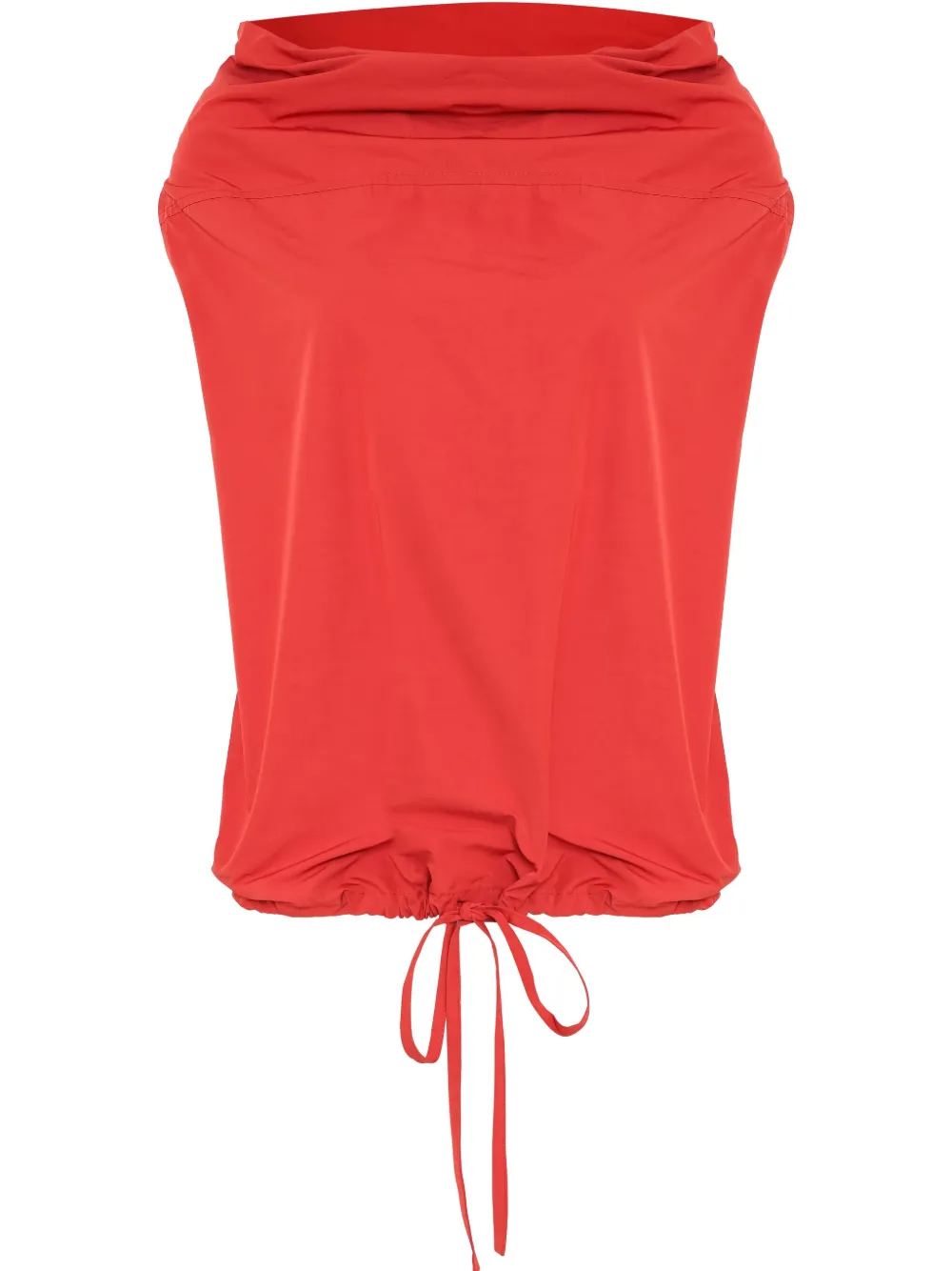 draped-collar short-sleeve top