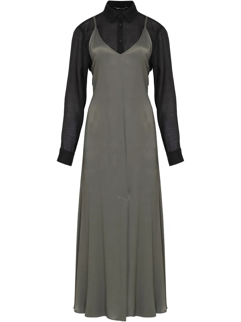 Uma | Raquel Davidowicz robe mi-longue à design superposé | gris | Image 1