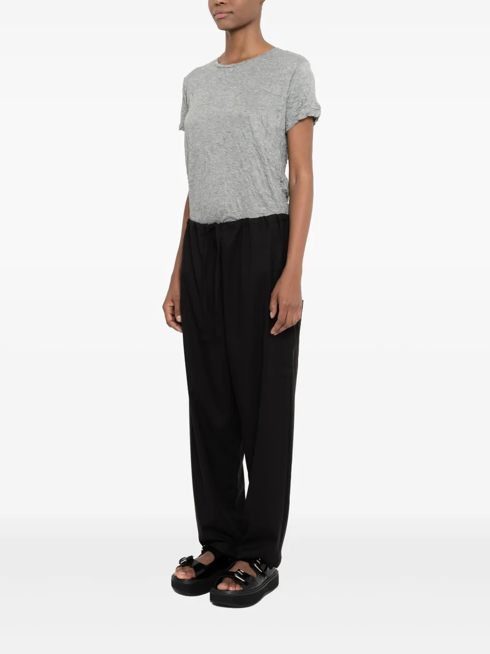 Uma | Raquel Davidowicz Broek met oversized zak en trekkoord Zwart