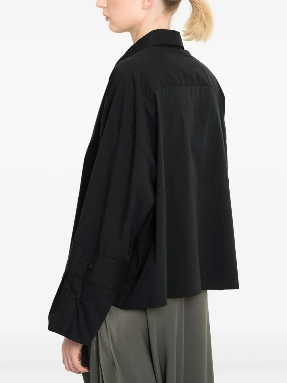 Uma | Raquel Davidowicz Button-up blouse met gedeconstrueerde mouwen Zwart