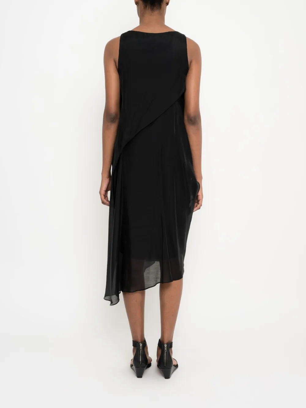 Uma | Raquel Davidowicz Asymmetrische jurk Zwart