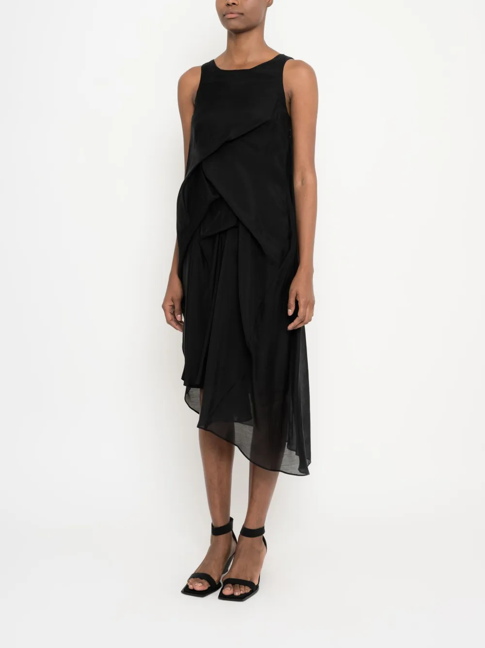 Uma | Raquel Davidowicz Asymmetrische jurk Zwart