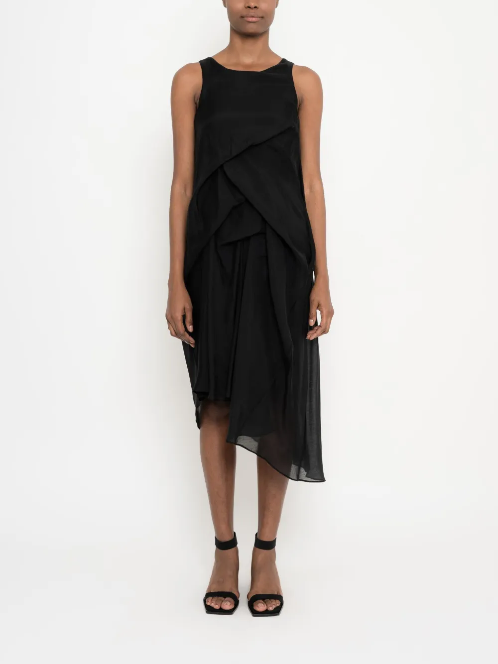 Uma | Raquel Davidowicz Asymmetrische jurk Zwart