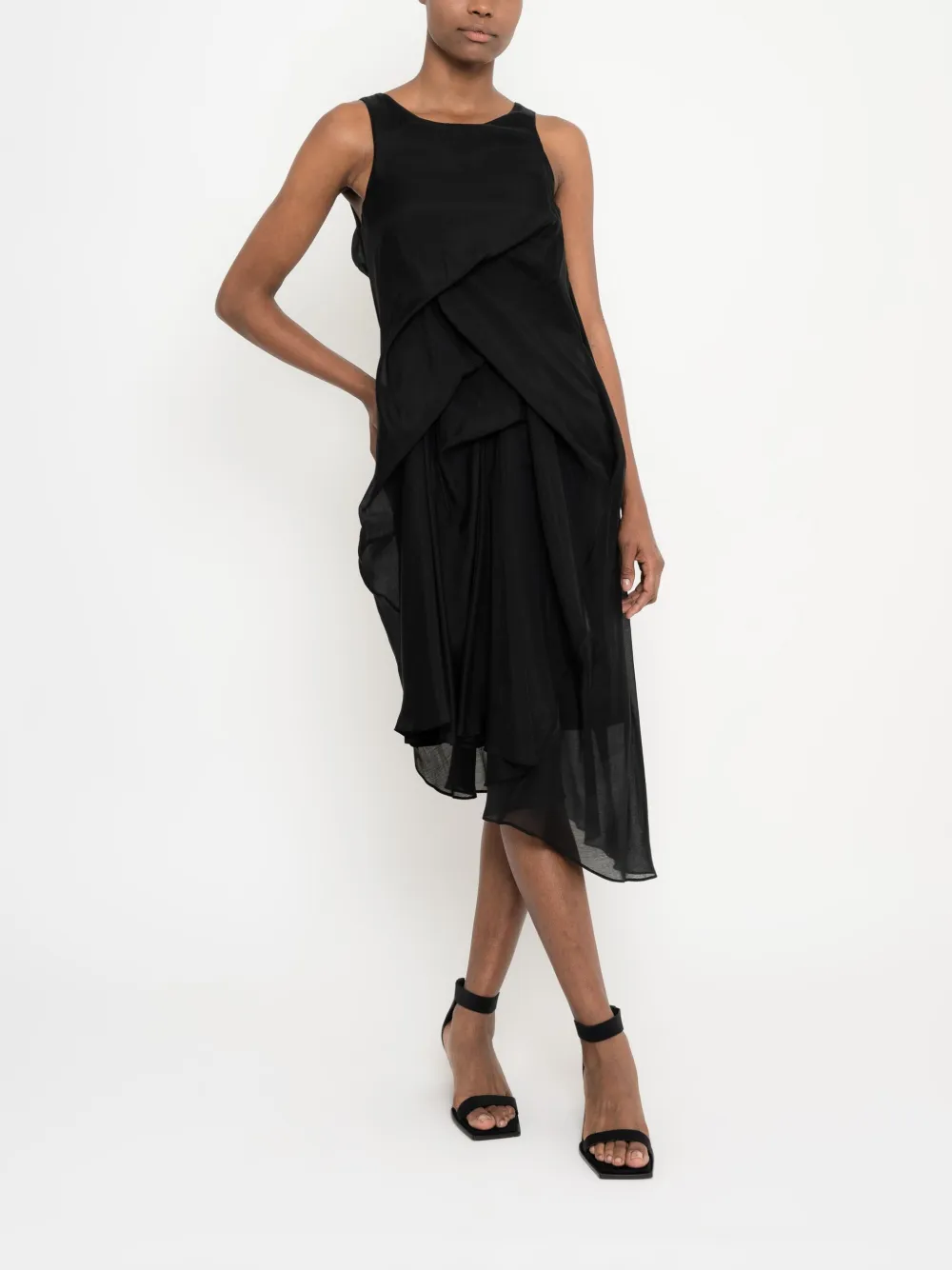 Uma | Raquel Davidowicz Asymmetrische jurk Zwart