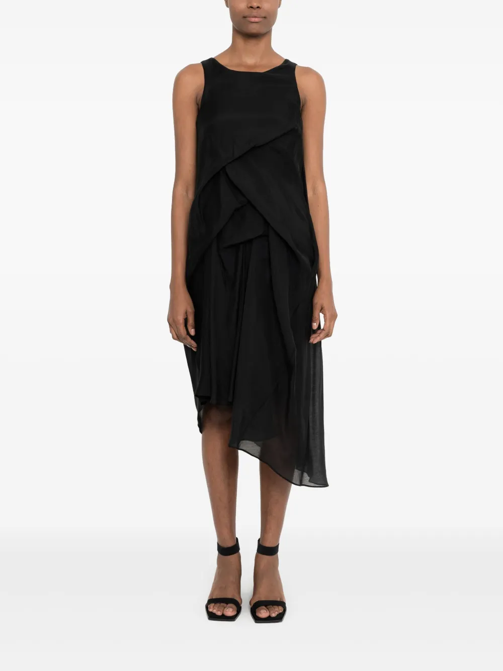 Uma | Raquel Davidowicz Asymmetrische jurk - Zwart