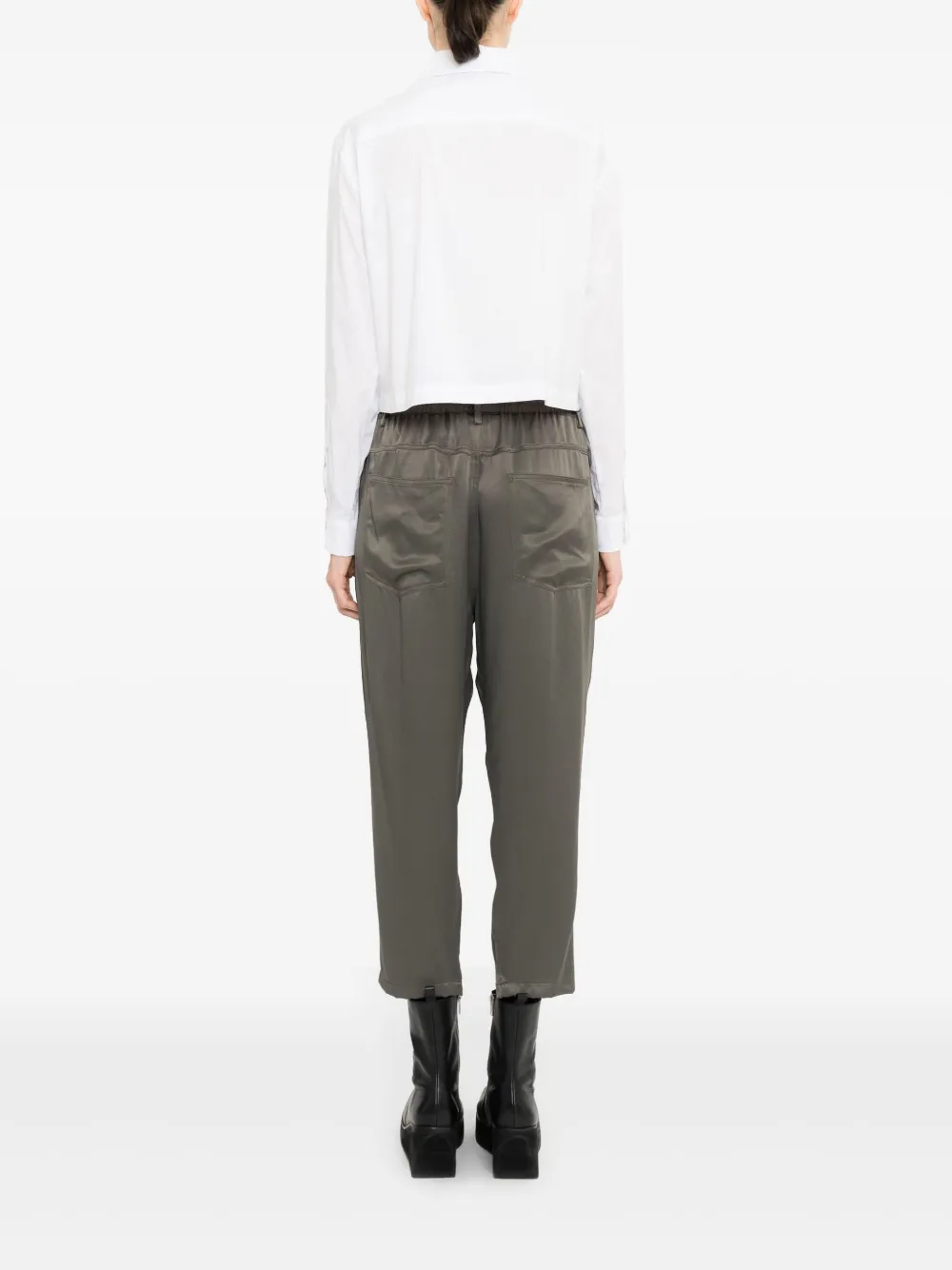 Uma | Raquel Davidowicz Cropped broek met trekkoord Groen