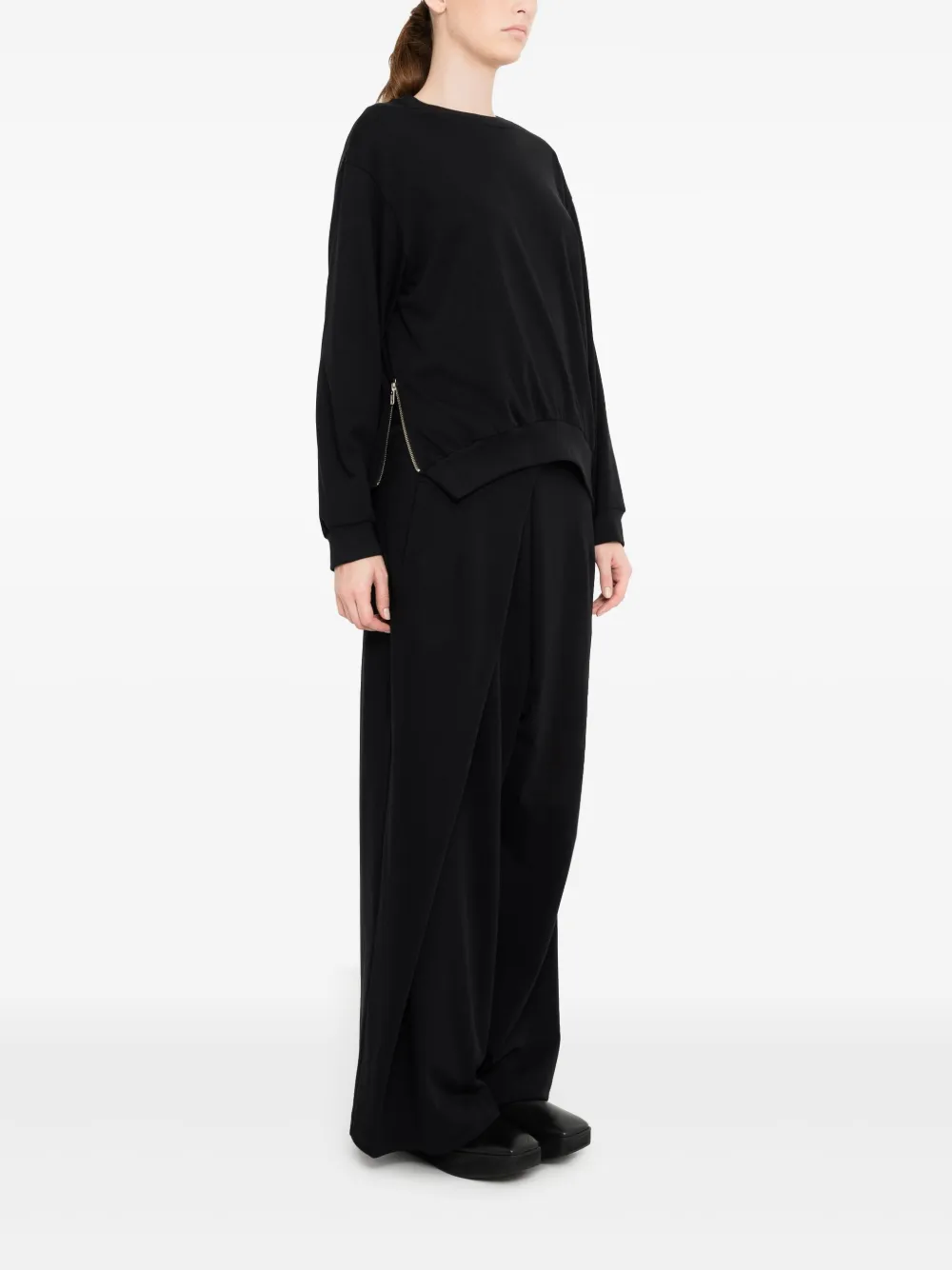 Uma | Raquel Davidowicz Blouse met asymmetrische afwerking Zwart
