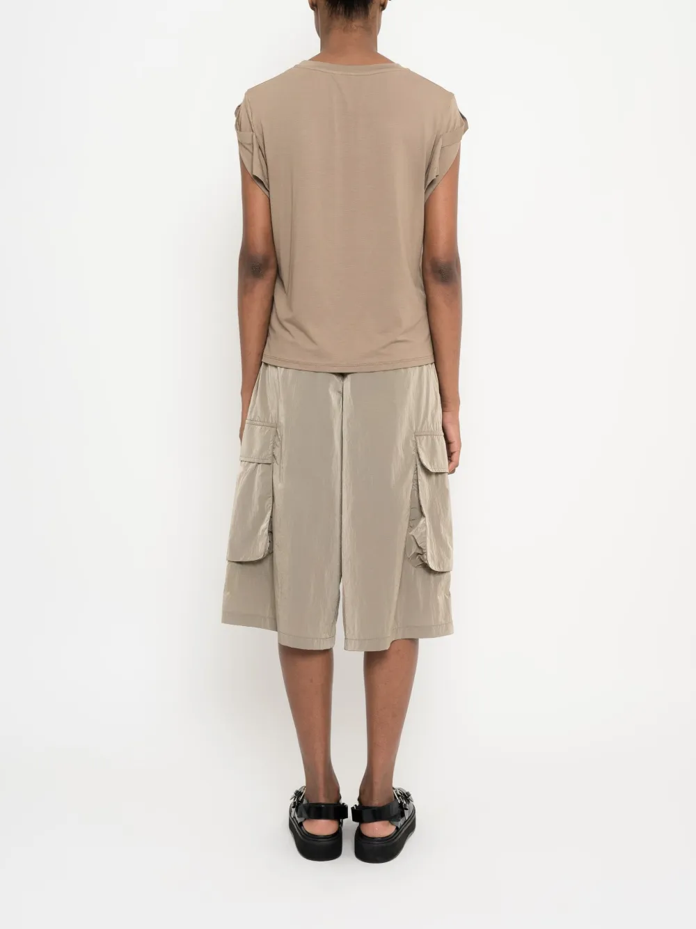 Uma | Raquel Davidowicz Blouse met gedeconstrueerde mouwen Beige