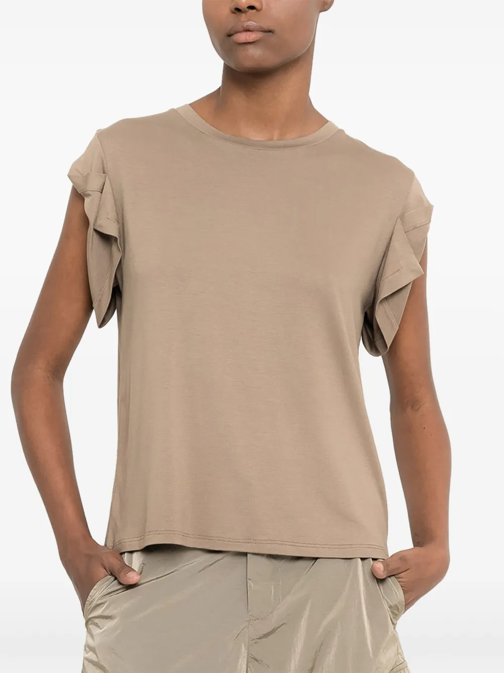 Uma | Raquel Davidowicz Blouse met gedeconstrueerde mouwen - Beige