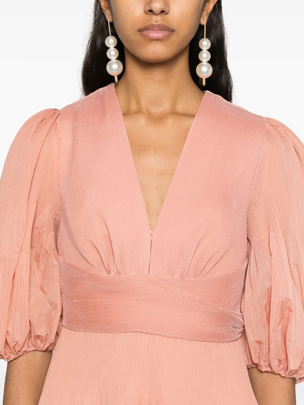 ZIMMERMANN Geplooide midi-jurk Roze