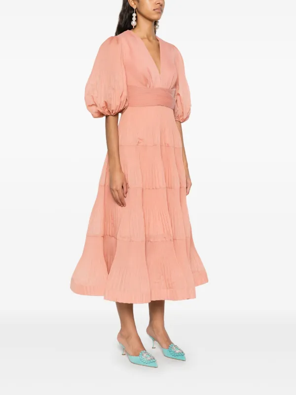 open lace back dress Zimmermann Polka Dot-print Pleated Dress – Runway Catalog main image 1