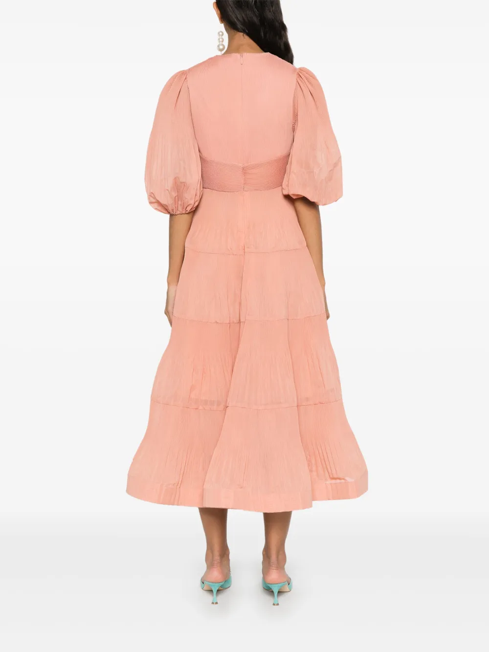 ZIMMERMANN Geplooide midi-jurk Roze