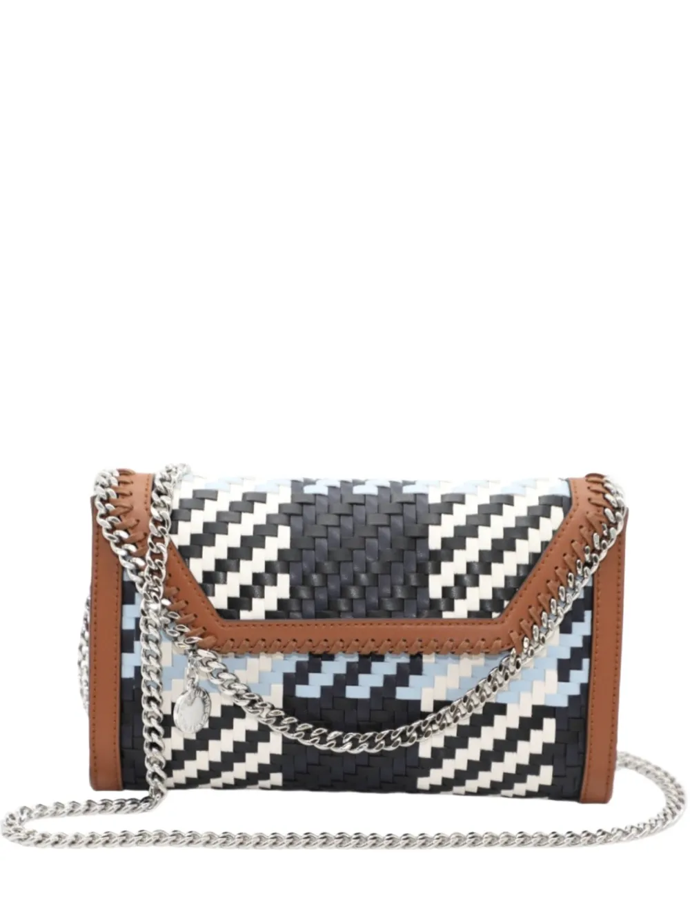 Shop Stella Mccartney Alter Eco Woven-patterned Crossbody Bag In 蓝色