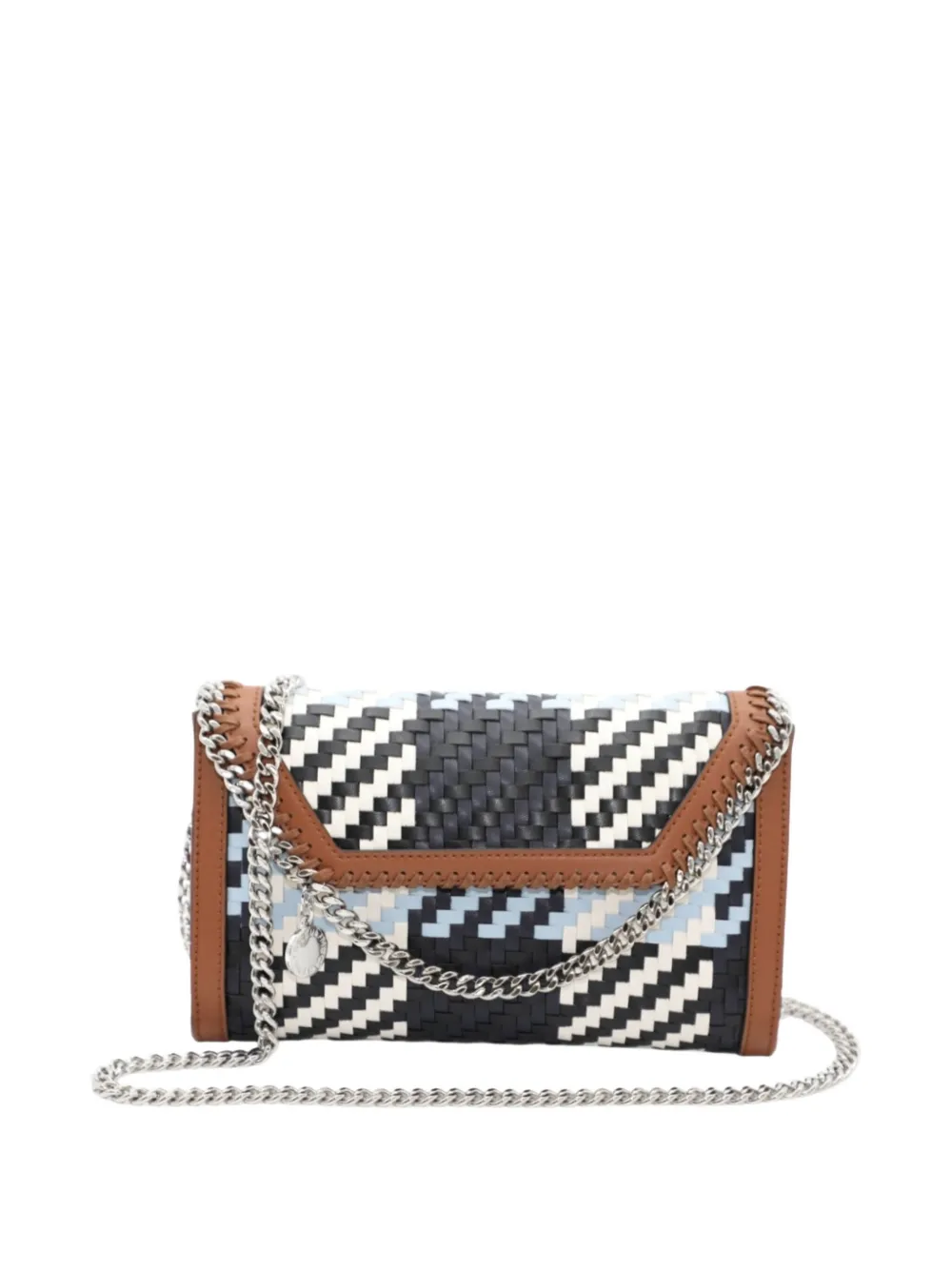 Shop Stella Mccartney Alter Eco Woven-patterned Crossbody Bag In 蓝色