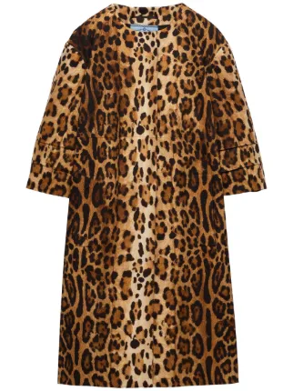 Prada animal-print Coat | Brown | FARFETCH