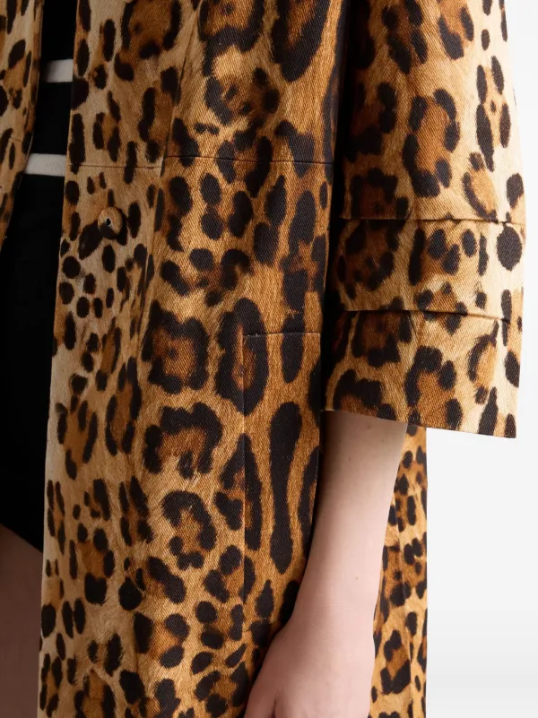【VIP価格】PRADA Coat with animal print Prada animal-print Coat | Brown | FARFETCH