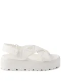 Prada leather flatform sandals - White