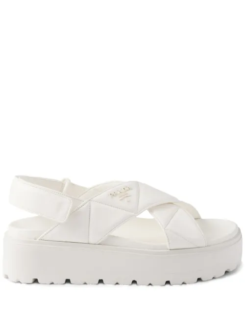Sandales en cuir à plateforme - Prada - Modalova