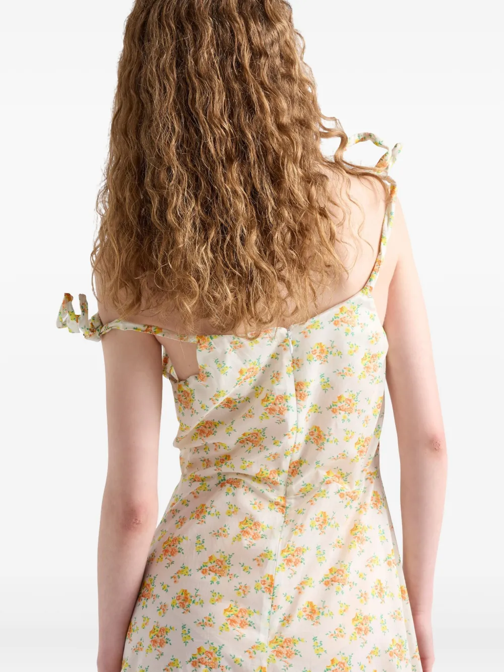 Prada Jurk met bloemenprint Geel