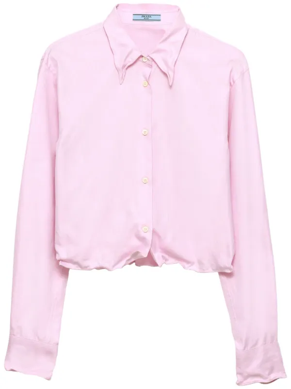 PRADA ピンク ショートスリーブシャツ 38 Prada Oxford Cotton Shirt | Pink | FARFETCH
