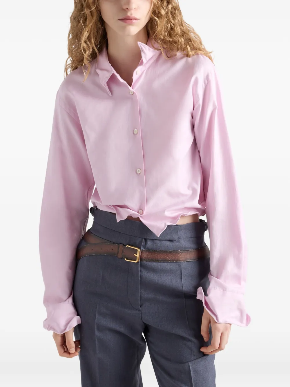 Prada Katoenen blouse Roze