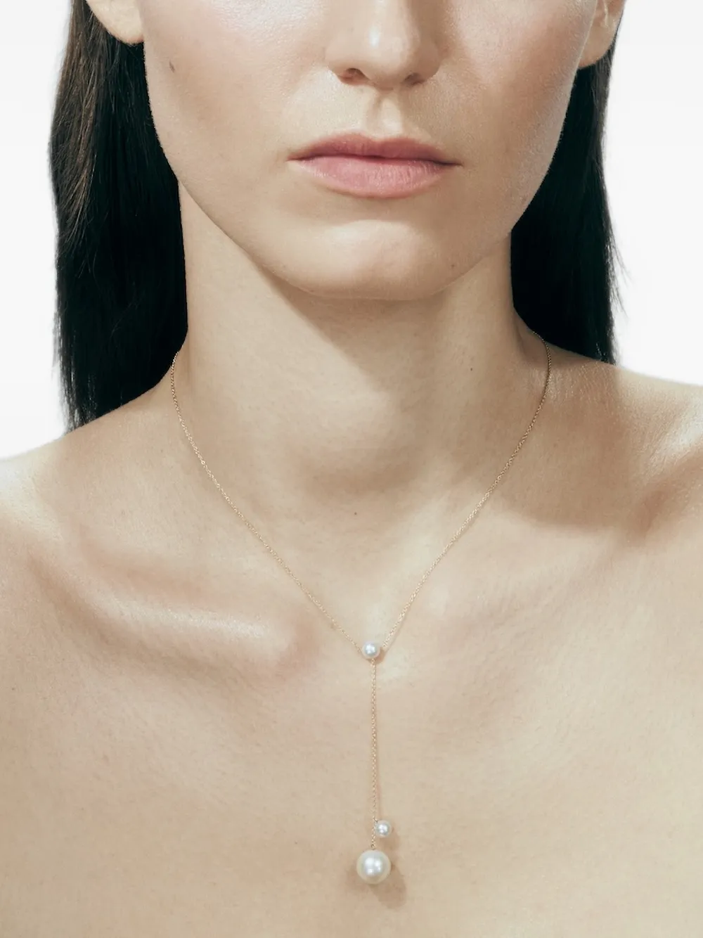 Sophie Bille Brahe Trois Moon Pearls Necklace in Gold, view 2