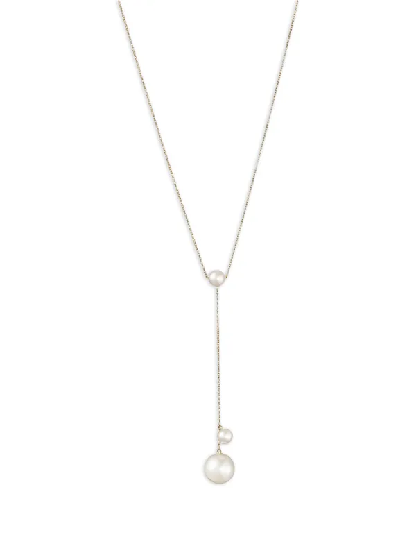 Sophie Bille Brahe Trois Moon Pearls Necklace in Gold
