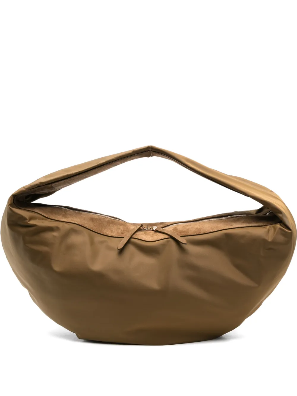 Khaite Xl Olivia Suede Shoulder Bag In Brown