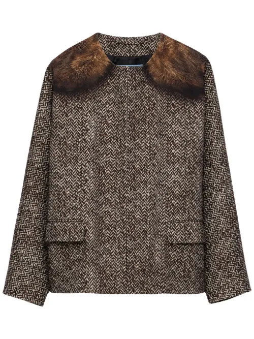 Blazer imprimé à simple boutonnage - Prada - Modalova