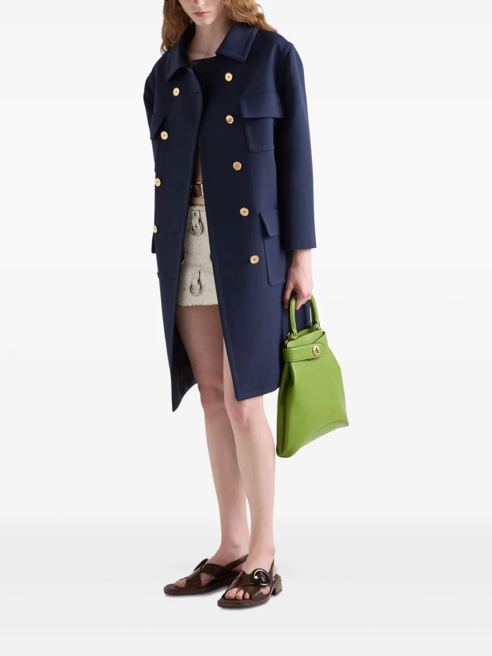 Prada Jas met dubbele rij knopen Blauw