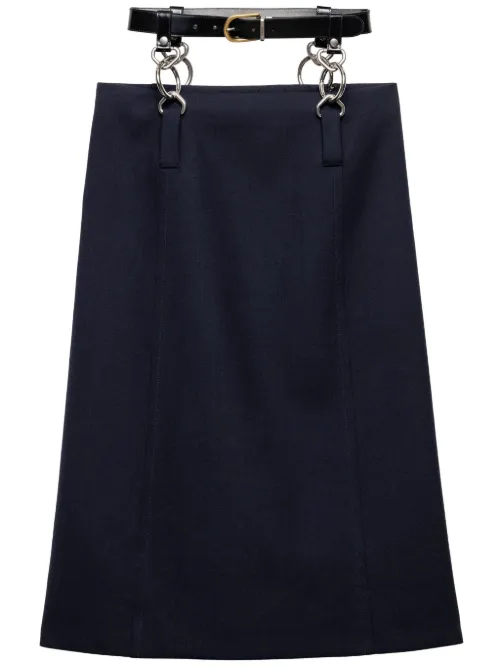 Jupe mi-longue à taille ceinturée - Prada - Modalova