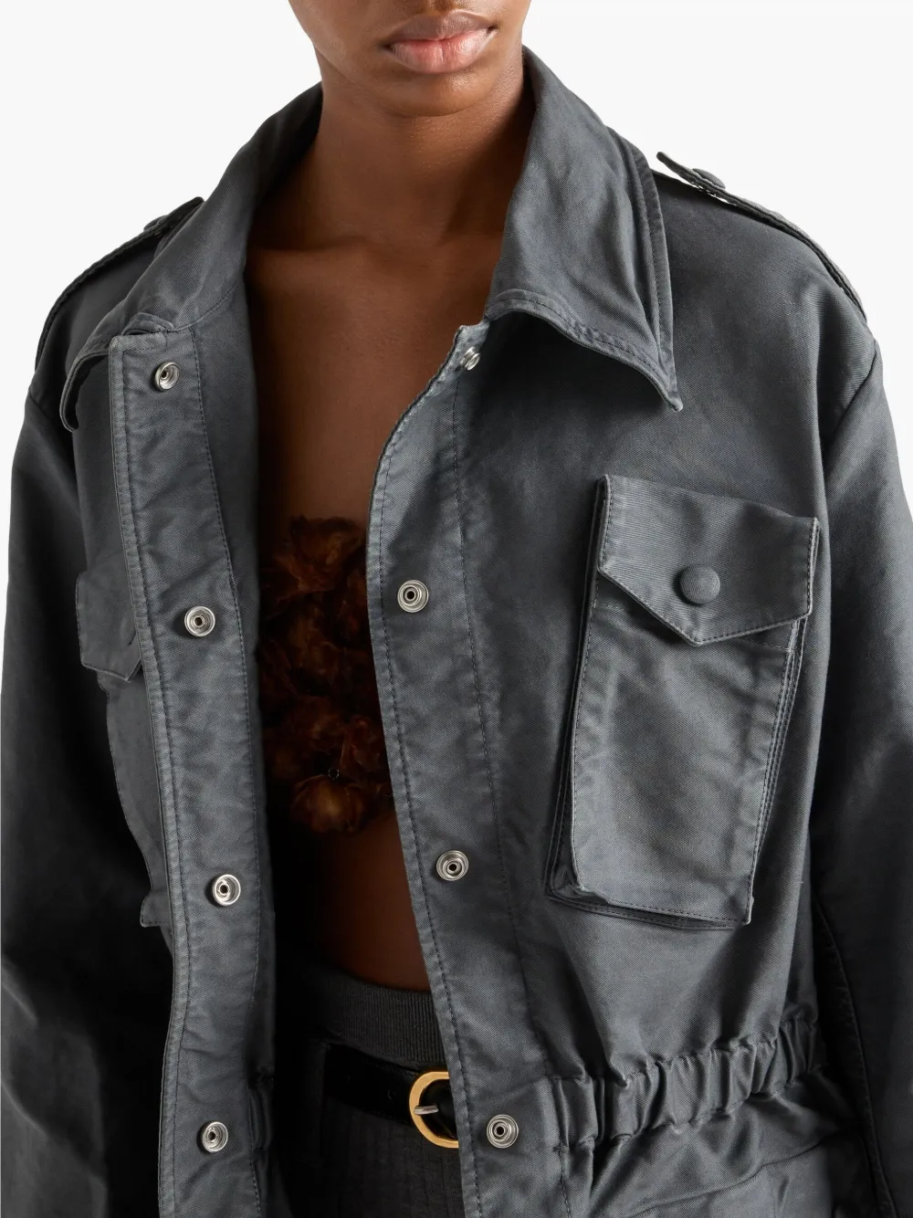 Prada Safarijacke Aus Old Baumwolle In Grey