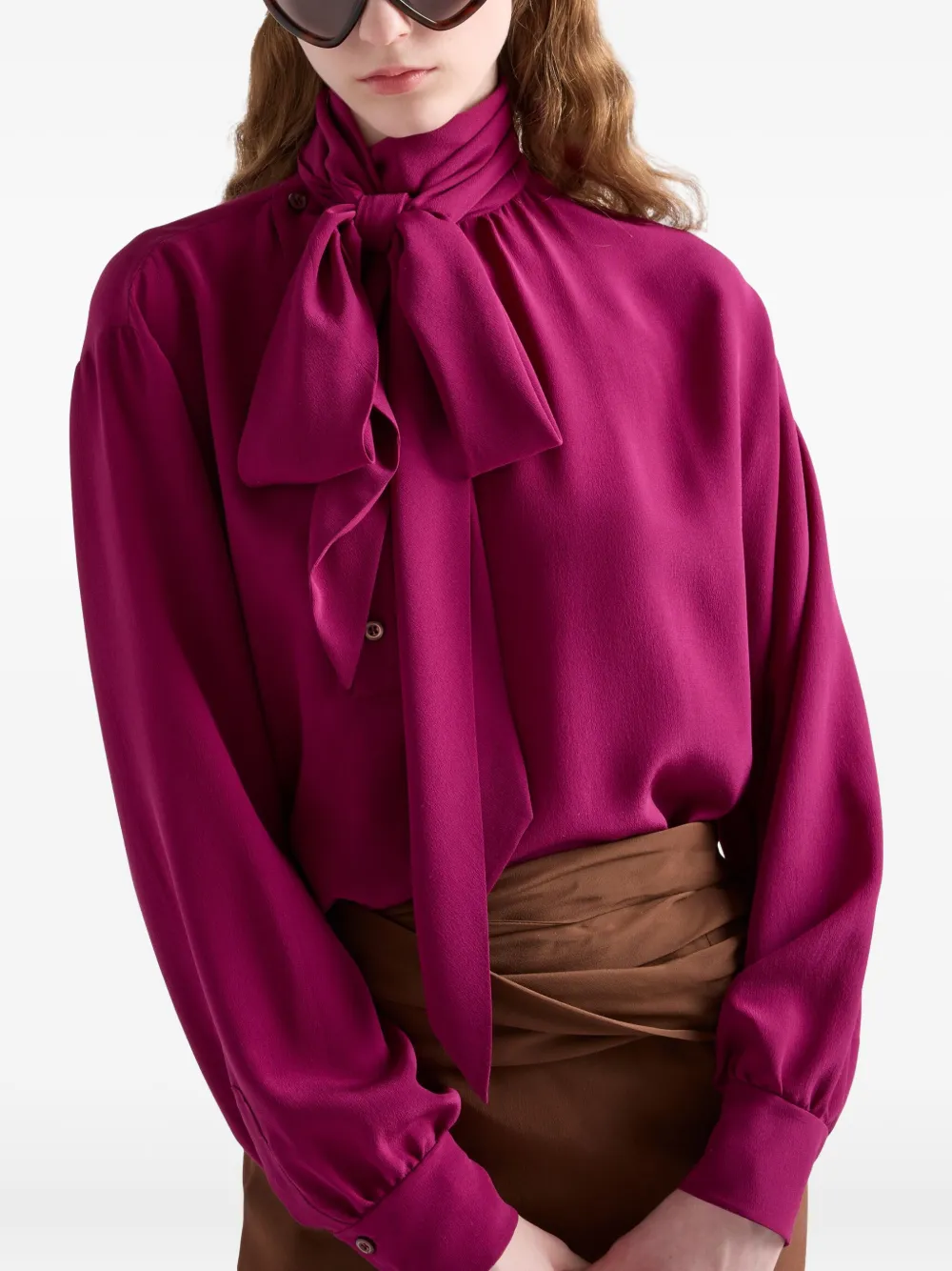 Prada Marocain blouse Roze
