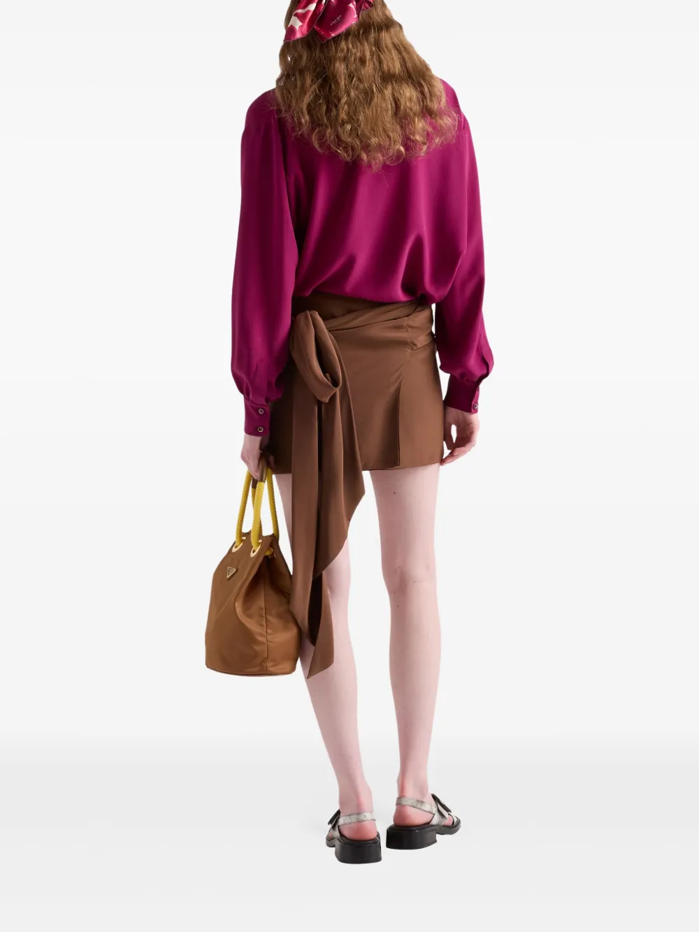Prada Marocain blouse Roze